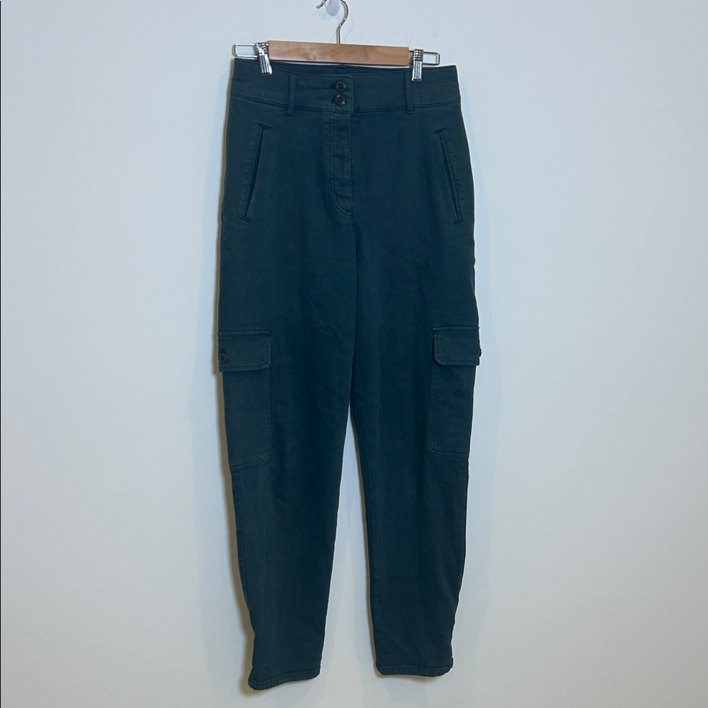 Aritzia Wilfred Free Teal Utility Cargo Pants High Rise Stretch Size 8
